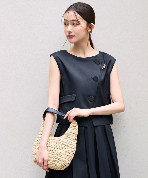 RUIRUE BOUTIQUE(ルイルエブティック)の「洗える ストレッチ | アシンメトリー ジレ & ボックス プリーツスカート セットアップ | 夏ワンピース・夏セットアップ・スカートセットアップ・ロングスカート(セットアップ・レディース・グレー/ライトベージュ/ネイビー・S/M/L)」の14枚目の写真