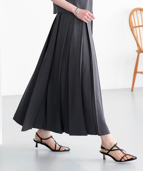 RUIRUE BOUTIQUE(ルイルエブティック)の「洗える ストレッチ | アシンメトリー ジレ & ボックス プリーツスカート セットアップ | 夏ワンピース・夏セットアップ・スカートセットアップ・ロングスカート(セットアップ・レディース・グレー/ライトベージュ/ネイビー・S/M/L)」の18枚目の写真