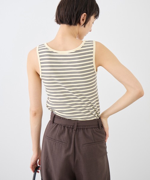 ROPE' PICNIC（ロペピクニック）の「マルチボーダーヘンリーネックタンクトップ（タンクトップ・レディース・サックスブルー/ホワイト系その他5/ブラウン・FREE）」の12枚目の写真