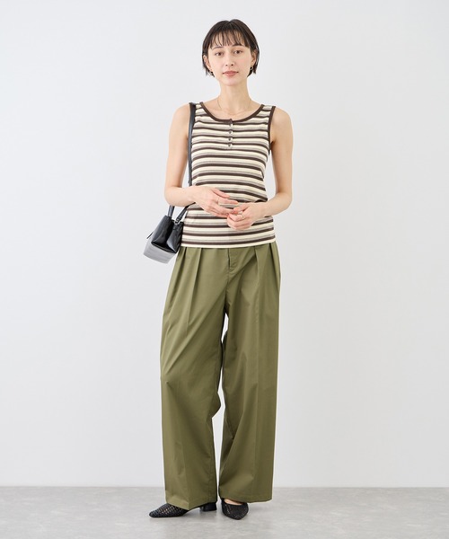ROPE' PICNIC（ロペピクニック）の「マルチボーダーヘンリーネックタンクトップ（タンクトップ・レディース・サックスブルー/ホワイト系その他5/ブラウン・FREE）」の13枚目の写真