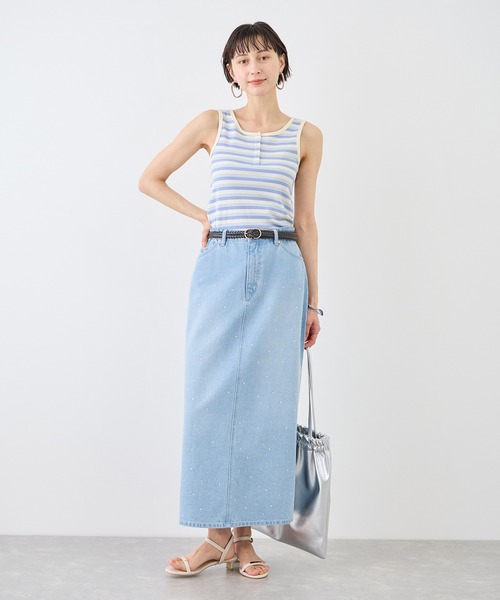 ROPE' PICNIC（ロペピクニック）の「マルチボーダーヘンリーネックタンクトップ（タンクトップ・レディース・サックスブルー/ホワイト系その他5/ブラウン・FREE）」の20枚目の写真