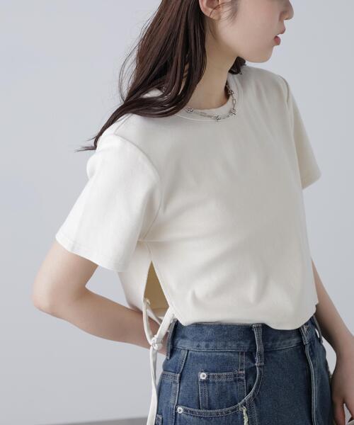 FREE'S MART（フリーズマート）の「◆ヴィンテージ加工サイドベルトＴ（Tシャツ/カットソー・レディース・ブラック/ブラウン/ホワイト・FREE）」の7枚目の写真