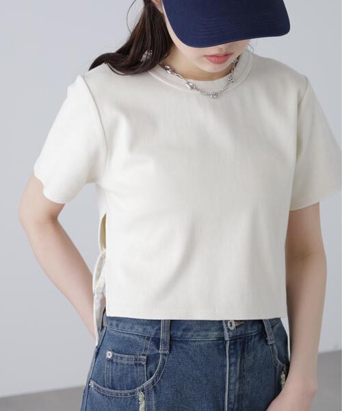 FREE'S MART（フリーズマート）の「◆ヴィンテージ加工サイドベルトＴ（Tシャツ/カットソー・レディース・ブラック/ブラウン/ホワイト・FREE）」の8枚目の写真