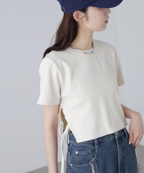 FREE'S MART（フリーズマート）の「◆ヴィンテージ加工サイドベルトＴ（Tシャツ/カットソー・レディース・ブラック/ブラウン/ホワイト・FREE）」の9枚目の写真