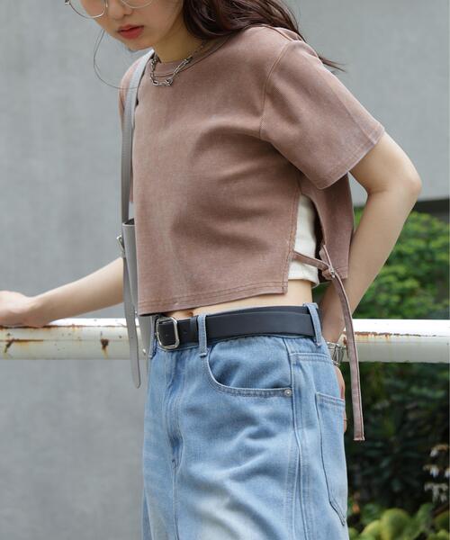 FREE'S MART(フリーズマート)の「◆ヴィンテージ加工サイドベルトT(Tシャツ/カットソー・レディース・ブラック/ブラウン/ホワイト・FREE)」の7枚目の写真