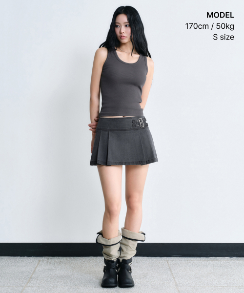 MUSINSA STANDARD WOMAN（ムシンサスタンダードウーマン）の「ウィメンズ スクープネック タンクトップ [ガンメタル]（Tシャツ/カットソー・レディース・その他・X-SMALL/SMALL/MEDIUM/LARGE）」の2枚目の写真