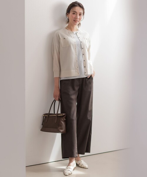 J.PRESS(ジェイプレス)の「ソフトシャンブレー ストレートパンツ(その他パンツ・レディース・ネイビー系/ダークブラウン系/ライトグレー系・11/9/7)」の5枚目の写真