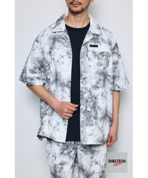 AZUL by moussy(アズールバイマウジー)の「SHELTECH Light 半袖シャツ(シャツ/ブラウス・メンズ・グレー/ブラック/グレー系その他・MEDIUM/SMALL/LARGE)」の3枚目の写真