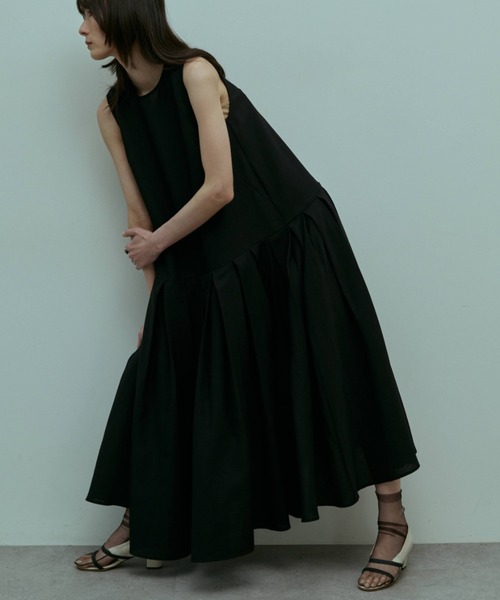 ワンピース ENEU Lily tuck flare dress セール】Linen Like Tuck Dress（ワンピース）｜flaeu（フラユ）の