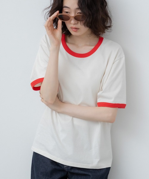 HEILIS(ヘイリス)の「オーバーサイズラグランTシャツ / オーバーサイズラグランTシャツ / リンガー オーバーサイズ 無地 ブラウン アイボリー ネイビー 半袖 カットソー Tシャツ 韓国 夏服 春服 ストリート カジュアル ノームコア(Tシャツ/カットソー・レディース・ブラウン/ネイビー/アイボリー・FREE)」の2枚目の写真