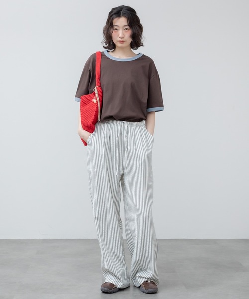HEILIS(ヘイリス)の「オーバーサイズラグランTシャツ / オーバーサイズラグランTシャツ / リンガー オーバーサイズ 無地 ブラウン アイボリー ネイビー 半袖 カットソー Tシャツ 韓国 夏服 春服 ストリート カジュアル ノームコア(Tシャツ/カットソー・レディース・ブラウン/ネイビー/アイボリー・FREE)」の16枚目の写真