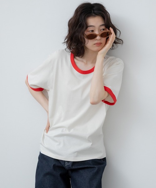 HEILIS(ヘイリス)の「オーバーサイズラグランTシャツ / オーバーサイズラグランTシャツ / リンガー オーバーサイズ 無地 ブラウン アイボリー ネイビー 半袖 カットソー Tシャツ 韓国 夏服 春服 ストリート カジュアル ノームコア(Tシャツ/カットソー・レディース・ブラウン/ネイビー/アイボリー・FREE)」の4枚目の写真