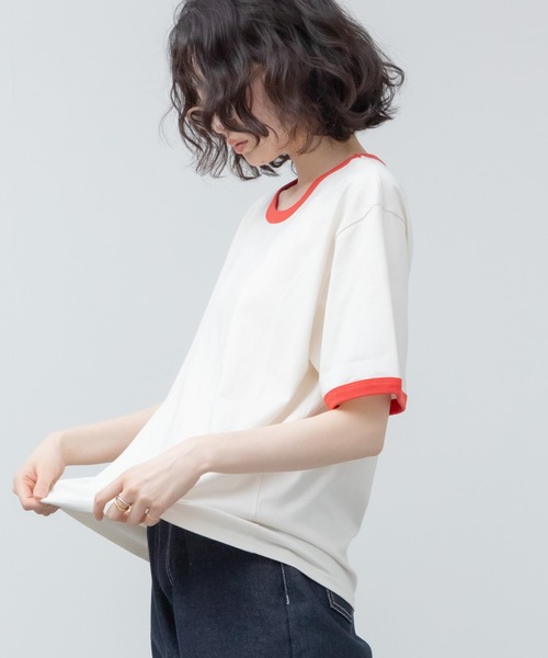 HEILIS(ヘイリス)の「オーバーサイズラグランTシャツ / オーバーサイズラグランTシャツ / リンガー オーバーサイズ 無地 ブラウン アイボリー ネイビー 半袖 カットソー Tシャツ 韓国 夏服 春服 ストリート カジュアル ノームコア(Tシャツ/カットソー・レディース・ブラウン/ネイビー/アイボリー・FREE)」の5枚目の写真
