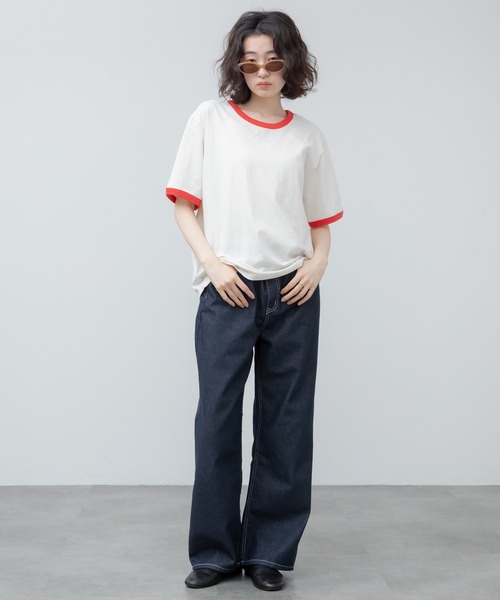 HEILIS(ヘイリス)の「オーバーサイズラグランTシャツ / オーバーサイズラグランTシャツ / リンガー オーバーサイズ 無地 ブラウン アイボリー ネイビー 半袖 カットソー Tシャツ 韓国 夏服 春服 ストリート カジュアル ノームコア(Tシャツ/カットソー・レディース・ブラウン/ネイビー/アイボリー・FREE)」の7枚目の写真