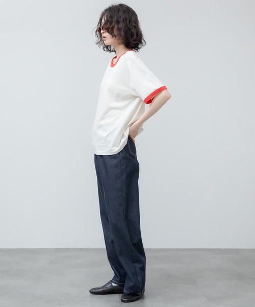 HEILIS(ヘイリス)の「オーバーサイズラグランTシャツ / オーバーサイズラグランTシャツ / リンガー オーバーサイズ 無地 ブラウン アイボリー ネイビー 半袖 カットソー Tシャツ 韓国 夏服 春服 ストリート カジュアル ノームコア(Tシャツ/カットソー・レディース・ブラウン/ネイビー/アイボリー・FREE)」の8枚目の写真
