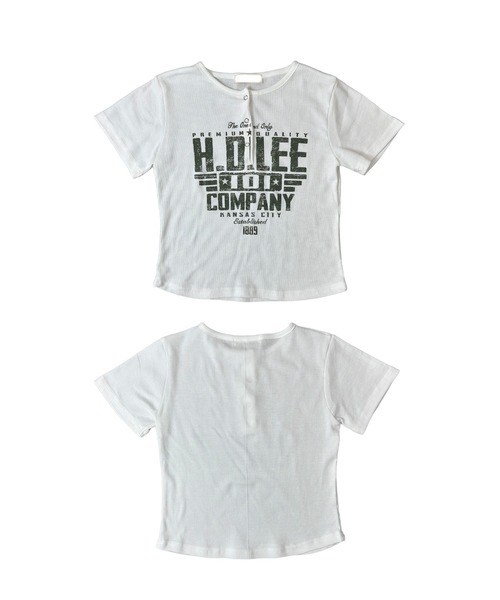 MATU:TA(マトゥータ)の「【万能トップス】ヘンリーネックロゴプリントTシャツ / 半袖 ショート丈 クロップド丈 プリント 4カラー 海外ガール ストリート ホワイト チャコールグレー ライトグレー ブラウン(Tシャツ/カットソー・レディース・ライトブラウン/チャコールグレー/ホワイト/ライトグレー・FREE)」の14枚目の写真