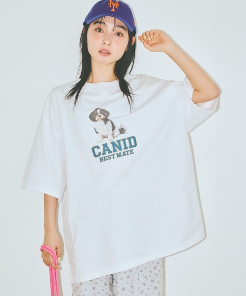 COLORME(カラーミー)の「【AKB48 伊藤百花 着用】ゆるシルエットわんこT【ユニセックス】(Tシャツ/カットソー・レディース・チャコール/ホワイト・FREE)」の3枚目の写真