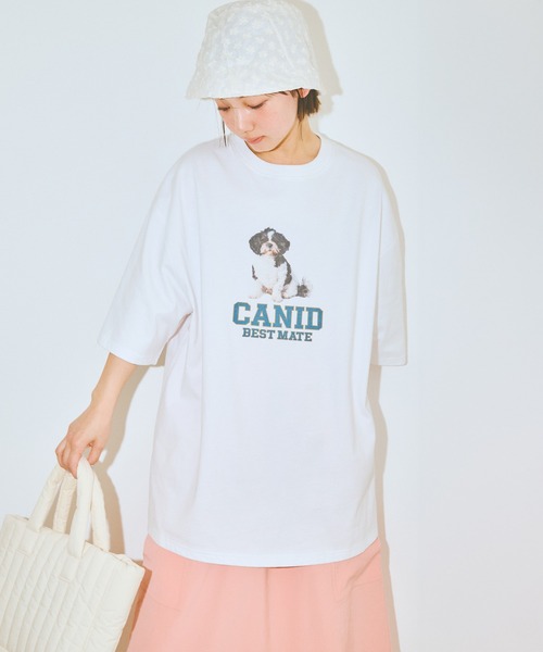 COLORME(カラーミー)の「【AKB48 伊藤百花 着用】ゆるシルエットわんこT【ユニセックス】(Tシャツ/カットソー・レディース・チャコール/ホワイト・FREE)」の7枚目の写真