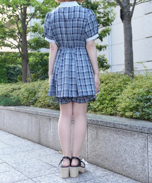 axes femme POETIQUE(アクシーズファムポエティック)の「バイカラーリボンセットアップ(ワンピース・レディース・ネイビー/ブラック/グレー・MEDIUM)」の6枚目の写真