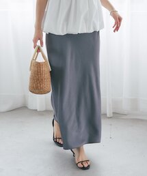 ラブテックボンボン　ライトグレー　サテンスカートPS La boutique BonBon｜ラブティックボンボンのスカート（グレー/灰色系