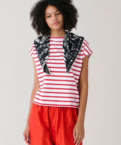 ORCIVAL（オーシバル）の「ORCIVAL | コットンレジェ ボートネック フレンチスリーブプルオーバー WOMEN（Tシャツ/カットソー・レディース・ブルー系その他2/レッド系その他/グレー系その他2・1）」の19枚目の写真