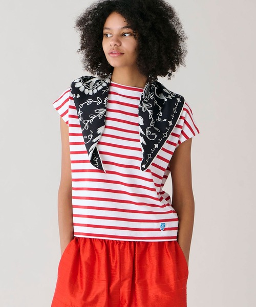 ORCIVAL（オーシバル）の「ORCIVAL | コットンレジェ ボートネック フレンチスリーブプルオーバー WOMEN（Tシャツ/カットソー・レディース・ブルー系その他2/レッド系その他/グレー系その他2・1）」の20枚目の写真
