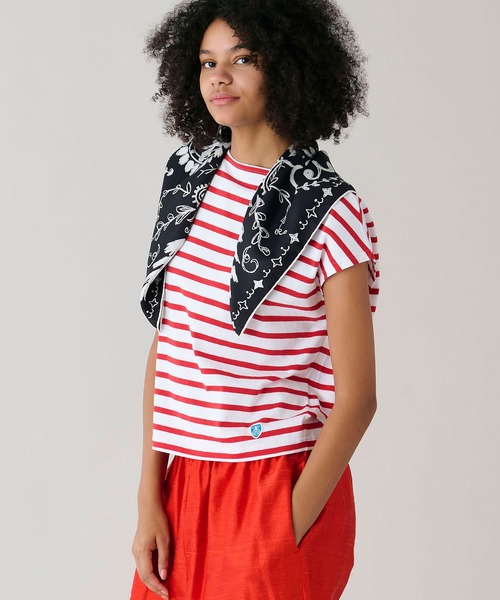 ORCIVAL（オーシバル）の「ORCIVAL | コットンレジェ ボートネック フレンチスリーブプルオーバー WOMEN（Tシャツ/カットソー・レディース・ブルー系その他2/レッド系その他/グレー系その他2・1）」の21枚目の写真