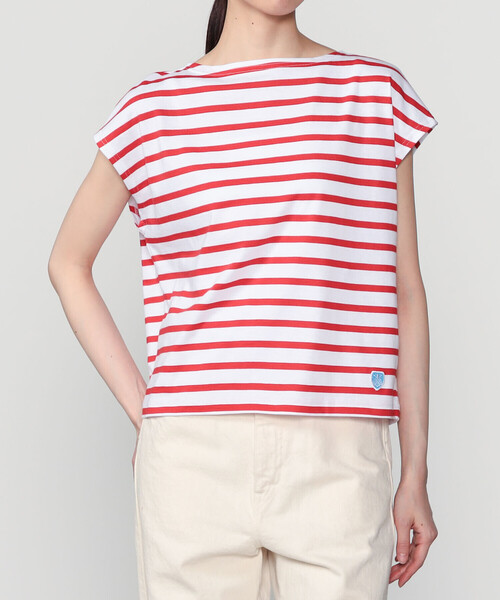ORCIVAL（オーシバル）の「ORCIVAL | コットンレジェ ボートネック フレンチスリーブプルオーバー WOMEN（Tシャツ/カットソー・レディース・ブルー系その他2/レッド系その他/グレー系その他2・1）」の22枚目の写真