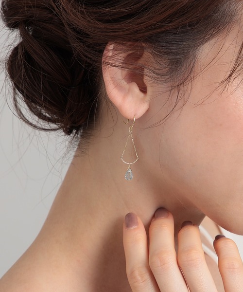festaria bijou SOPHIA(フェスタリアビジュソフィア)の「K10YG アクアマリン ピアス(ピアス(両耳用)・レディース・イエローゴールド・ONE SIZE)」の3枚目の写真