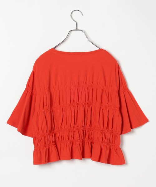 LEPSIM(レプシィム)の「シャーリングショートT 680401(Tシャツ/カットソー・レディース・レッド/オフホワイト/ブラック・FREE)」の11枚目の写真