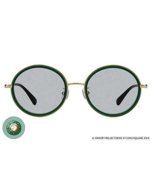 Zoff(ゾフ)の「【WEB限定】Zoff|DRAGON QUEST ドラゴンクエスト【ラーのかがみ モデル】ラウンド型 サングラス|SUNCUTGlasses/UV100%CUT 丸型 メタル カラーレンズ おしゃれ 紫外線対策 UVカット メンズ レディース(サングラス・レディース・グリーン・FREE)」の1枚目の写真