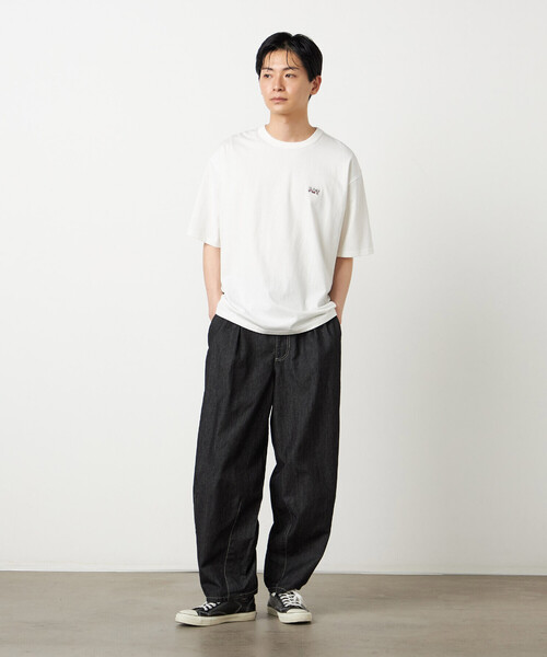 Purple&Yellow(パープルアンドイエロー)の「ライトオンスデニム ステッチパンツ(デニムパンツ・メンズ・ブラック/ワンウォッシュ・LARGE/MEDIUM/SMALL/X-SMALL)」の4枚目の写真