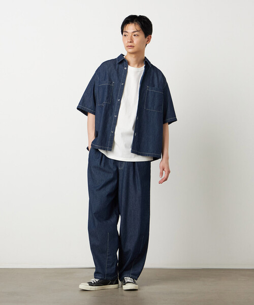Purple&Yellow(パープルアンドイエロー)の「ライトオンスデニム ステッチパンツ(デニムパンツ・メンズ・ブラック/ワンウォッシュ・LARGE/MEDIUM/SMALL/X-SMALL)」の13枚目の写真