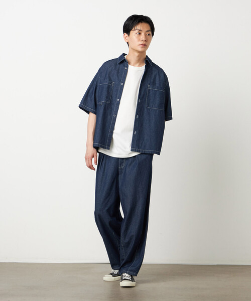Purple&Yellow(パープルアンドイエロー)の「ライトオンスデニム ステッチパンツ(デニムパンツ・メンズ・ブラック/ワンウォッシュ・LARGE/MEDIUM/SMALL/X-SMALL)」の14枚目の写真