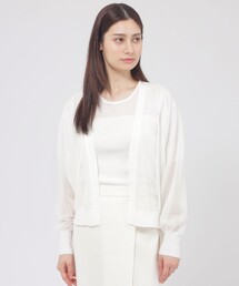 【松島花さん着用】【eclat掲載】【ウォッシャブル】シアーニット カーディガン