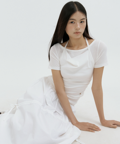 LUCIR ZU(ルシールズ)の「Halter Layered Sleeve Top (ivory)(Tシャツ/カットソー・レディース・その他・FREE)」の1枚目の写真