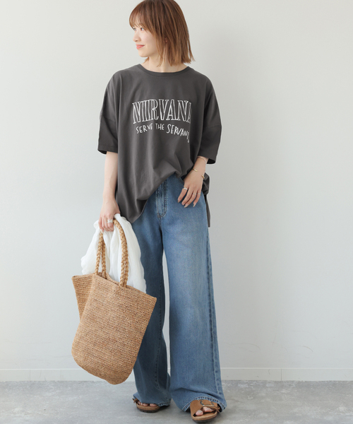 JOURNAL STANDARD relume(ジャーナルスタンダード レリューム)の「別注【GOOD ROCK SPEED】ROCKワイドTEE(Tシャツ/カットソー・レディース・ホワイト/ブラック・FREE)」の5枚目の写真