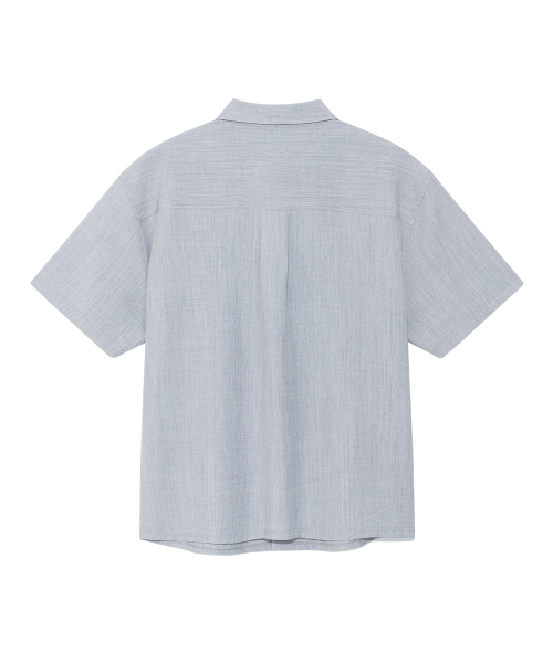 THECOLDESTMOMENT(ザコールデストモーメント)の「TCM mini logo textured half shirt (blue grey)(シャツ/ブラウス・レディース・その他・LARGE/MEDIUM)」の3枚目の写真