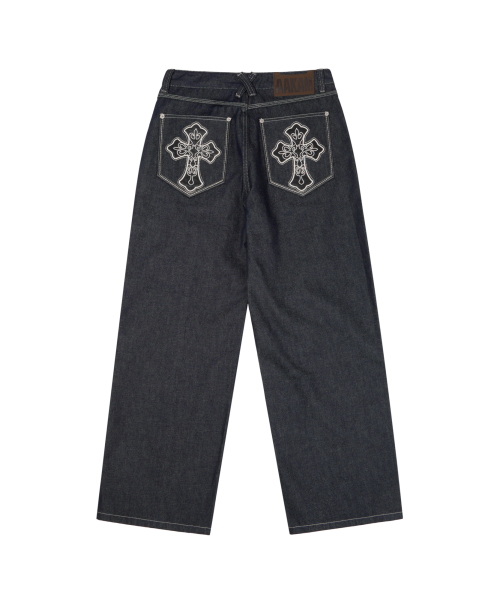 AAKAM（アーカム）の「CROS2 Patch Denim Pants (Blue)（デニムパンツ・レディース・その他・1/2）」の2枚目の写真