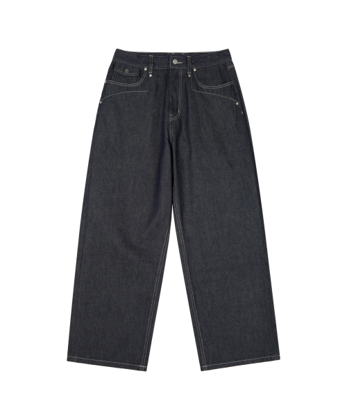 AAKAM（アーカム）の「CROS2 Patch Denim Pants (Blue)（デニムパンツ・レディース・その他・1/2）」の3枚目の写真