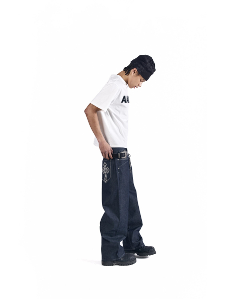 AAKAM（アーカム）の「CROS2 Patch Denim Pants (Blue)（デニムパンツ・レディース・その他・1/2）」の9枚目の写真