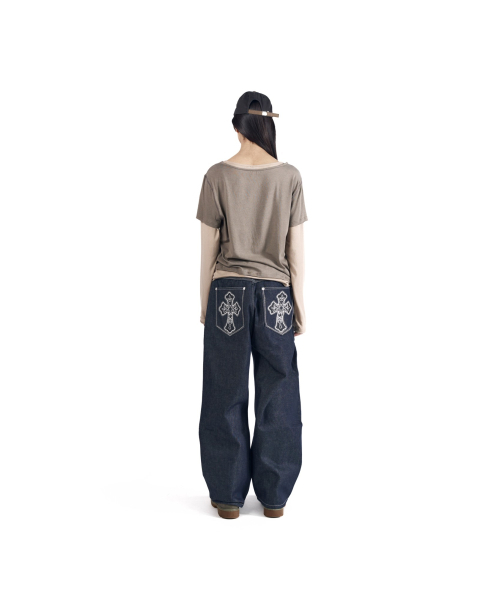 AAKAM（アーカム）の「CROS2 Patch Denim Pants (Blue)（デニムパンツ・レディース・その他・1/2）」の14枚目の写真