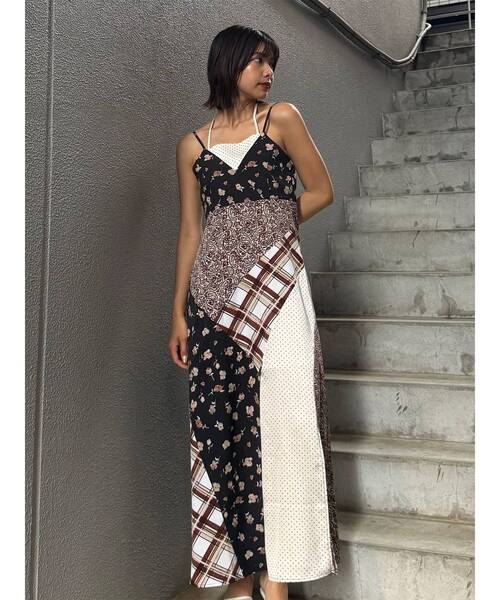 MURUA(ムルーア)の「パッチワークキャミワンピース 夏服(ワンピース・レディース・ホワイト/グリーン・FREE)」の17枚目の写真
