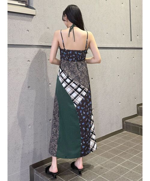 MURUA(ムルーア)の「パッチワークキャミワンピース 夏服(ワンピース・レディース・ホワイト/グリーン・FREE)」の4枚目の写真