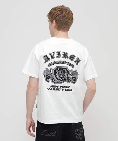 AVIREX(アヴィレックス)の「VARSITY T-SHIRT "SELECTED AUTHORITY" / バーシティ 半袖Tシャツ セレクテッド オーソリティ / AVIREX / アヴィレックス(Tシャツ/カットソー・メンズ・ホワイト/ブラック・MEDIUM/LARGE/X-LARGE/XX-LARGE)」の1枚目の写真