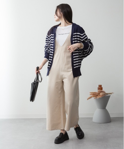 MARAI（マーライ）の「ボーダーキーネックドルマンカーディガン（カーディガン/ボレロ・レディース・ホワイト×ブラック/ブラック×ホワイト/ネイビー×ホワイト・LL～3L/4L～5L）」の19枚目の写真