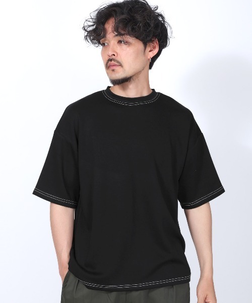 LUXSTYLE(ラグスタイル)の「接触冷感UVカットソフトダンボールビッグTシャツ(Tシャツ/カットソー・メンズ・ブラック・M/XL/L)」の8枚目の写真