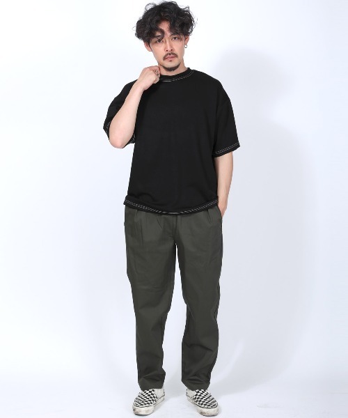 LUXSTYLE(ラグスタイル)の「接触冷感UVカットソフトダンボールビッグTシャツ(Tシャツ/カットソー・メンズ・ブラック・M/XL/L)」の9枚目の写真