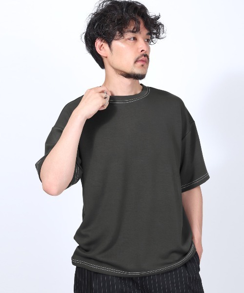 LUXSTYLE(ラグスタイル)の「接触冷感UVカットソフトダンボールビッグTシャツ(Tシャツ/カットソー・メンズ・ブラック・M/XL/L)」の10枚目の写真