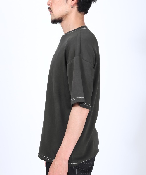 LUXSTYLE(ラグスタイル)の「接触冷感UVカットソフトダンボールビッグTシャツ(Tシャツ/カットソー・メンズ・ブラック・M/XL/L)」の12枚目の写真
